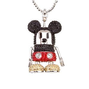 Swarovski Robot Mickey Mouse Necklace